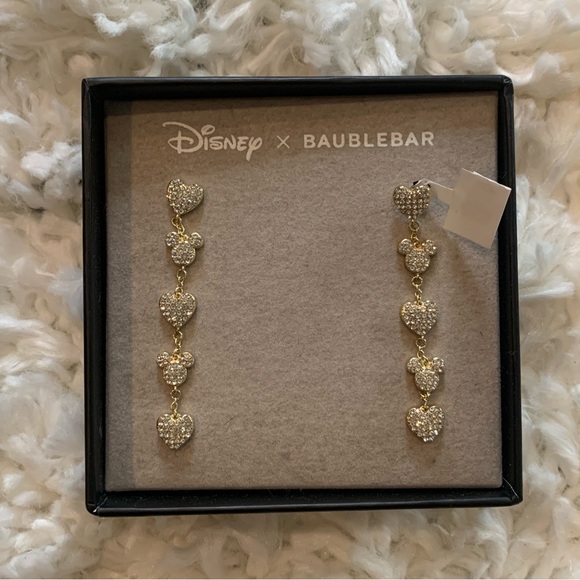 Disney x BaubleBar Mickey Mouse & Hearts Drop Earrings (NIB) - Picture 3 of 5